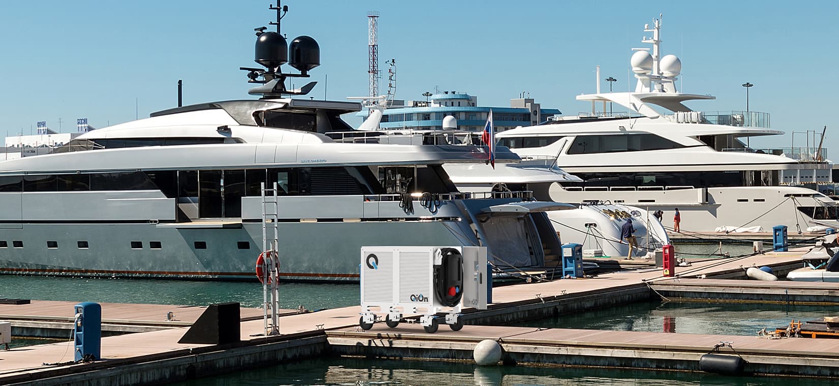 BRIQ nautic grade mobile pier charging render