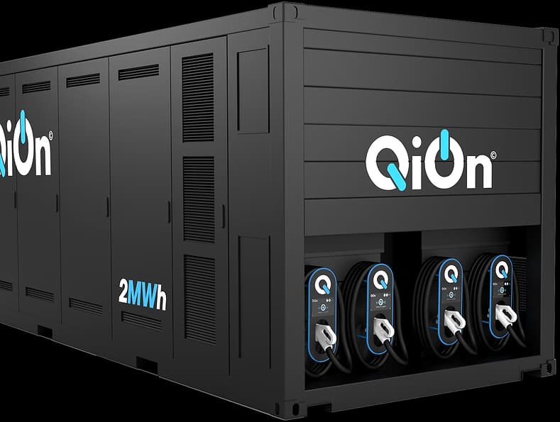 MEGABRIQ 2 MWh container‑based mobile charging 3D render