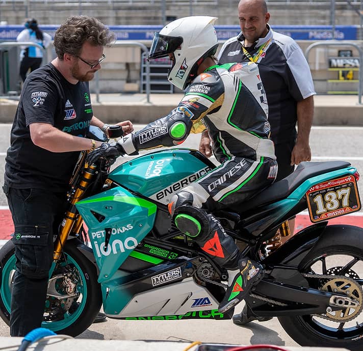 Energica pre race checks.